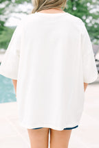 Patriotic Teddy Boyfriend Tee, Ivory