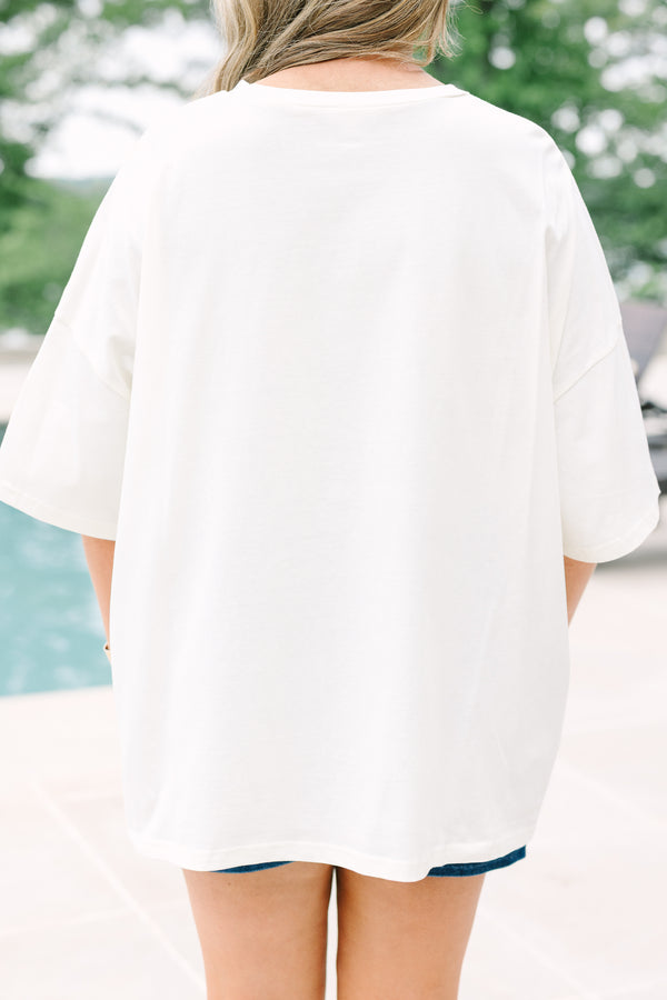 Patriotic Teddy Boyfriend Tee, Ivory