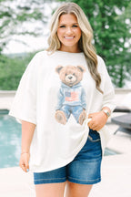 Patriotic Teddy Boyfriend Tee, Ivory