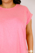 Pretty Please Tee, Heather Fuchsia