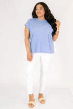Pretty Please Tee, Heather Ocean Blue