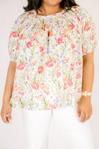 Rooftop Romance Top, Green Floral