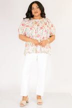 Rooftop Romance Top, Green Floral