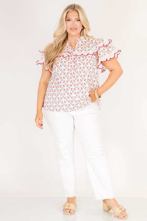 Santorini Bound Top, Pink Floral