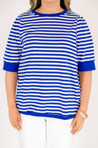 Signature Stripes Top, Blue-White