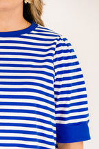 Signature Stripes Top, Blue-White