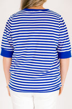 Signature Stripes Top, Blue-White