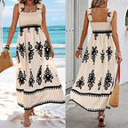 ✨2026 Fashion New 50% OFF💝Womens Casual Sleeveless Square Neck Floral Aline Smocked Dresses with Pockets