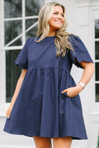 Süßes New Days Kleid, Marineblau
