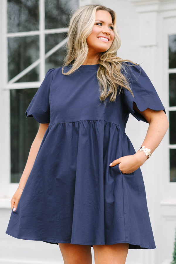 Süßes New Days Kleid, Marineblau