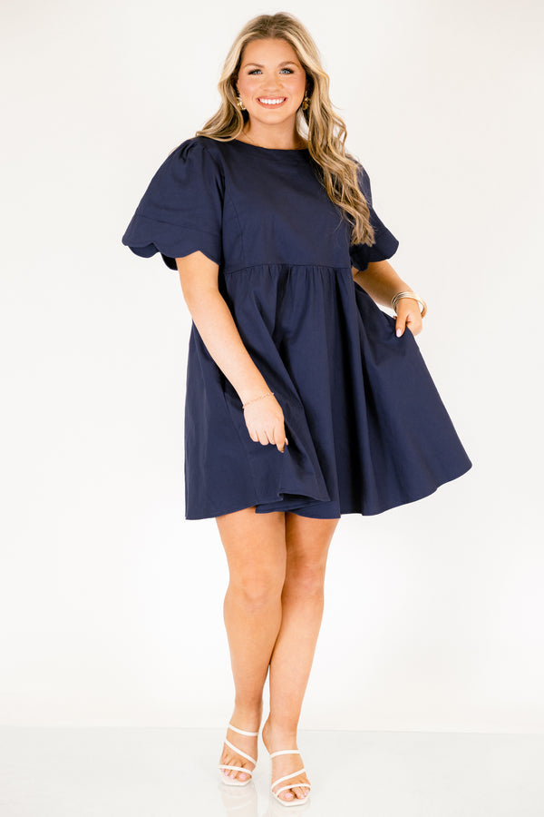 Süßes New Days Kleid, Marineblau