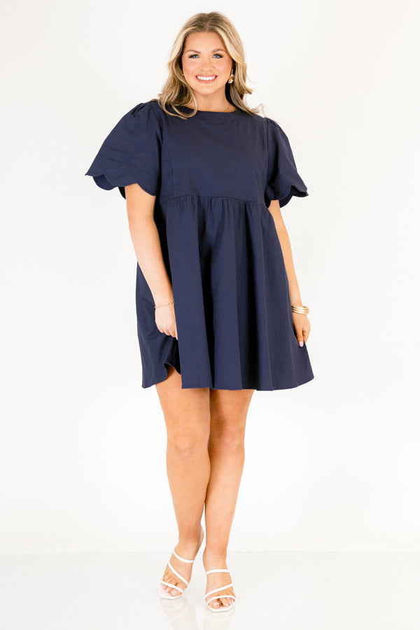 Süßes New Days Kleid, Marineblau