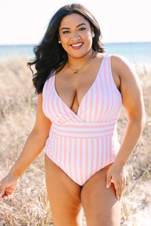 Sweet Stripes Swimsuit, Pink