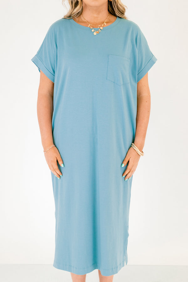 The Done Deal Dress, Dusty Teal