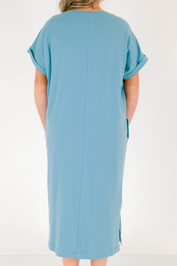 The Done Deal Dress, Dusty Teal