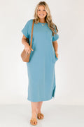 Das Done Deal Kleid, Dusty Teal