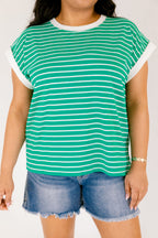 The Savannah Stroll Striped Tee, Kelly Green