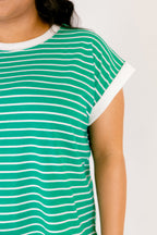 The Savannah Stroll Striped Tee, Kelly Green