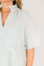 Kleid „Through The Arbor“, grüne Stickerei