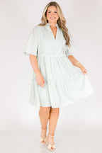 Kleid „Through The Arbor“, grüne Stickerei