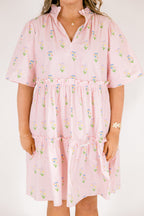 Through The Arbor Dress, Pink Stripe