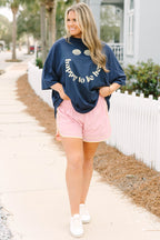 Thrown In The Mix Shorts, Pink/Yellow