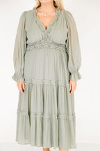 Vivid Palms Dress, Sage