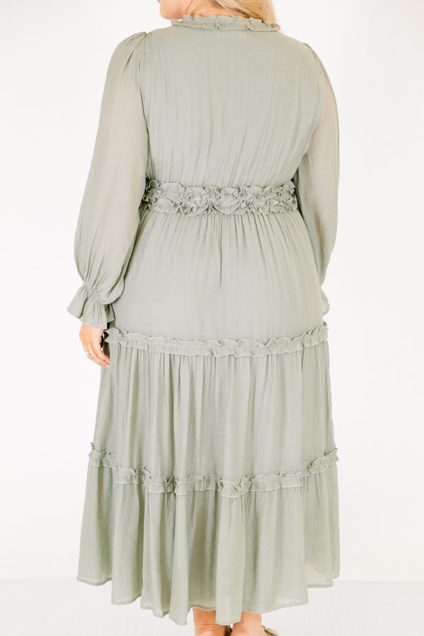 Vivid Palms Dress, Sage